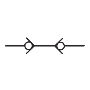 Fast coupling with check valves symbol